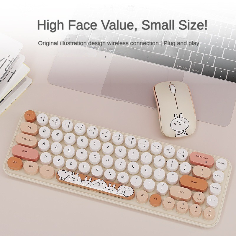 MOFii IBean PRO 2.4g Wireless Keyboard and Mouse Set Mini Pink Blue ...
