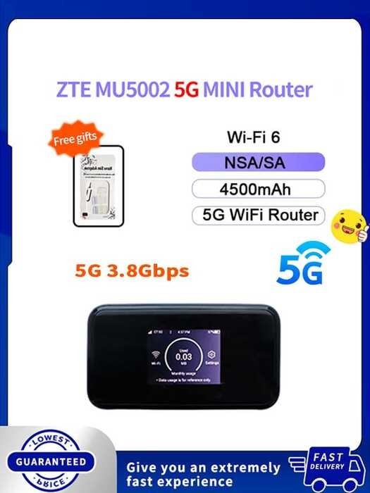 ZTE MU5002 5G MIFI Portable Hotspot modem 32 Users (5G 3.8Gbps 32WIFI ...