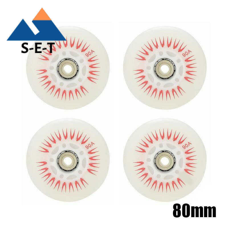 SET 【 Hot Sale 】 4Pcs Flash Inline Skate Wheels 90A LED Lighting ...