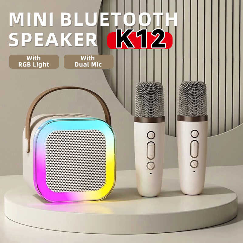 K12 Mini Wireless Bluetooth Karaoke Speaker RGB Light With Dual ...