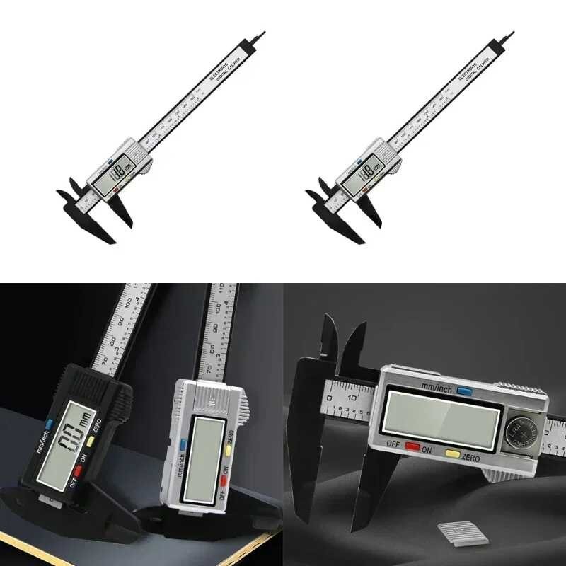 Steel 6 Electronic Stainless Digital Calipers Inch Gauges Measuring ...