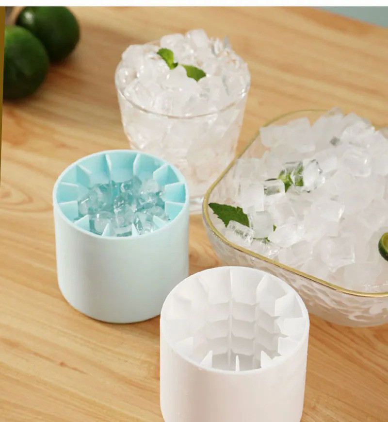 Silicone Ice Cube Mold Round Ice Bucket Summer Homemade DIY ...