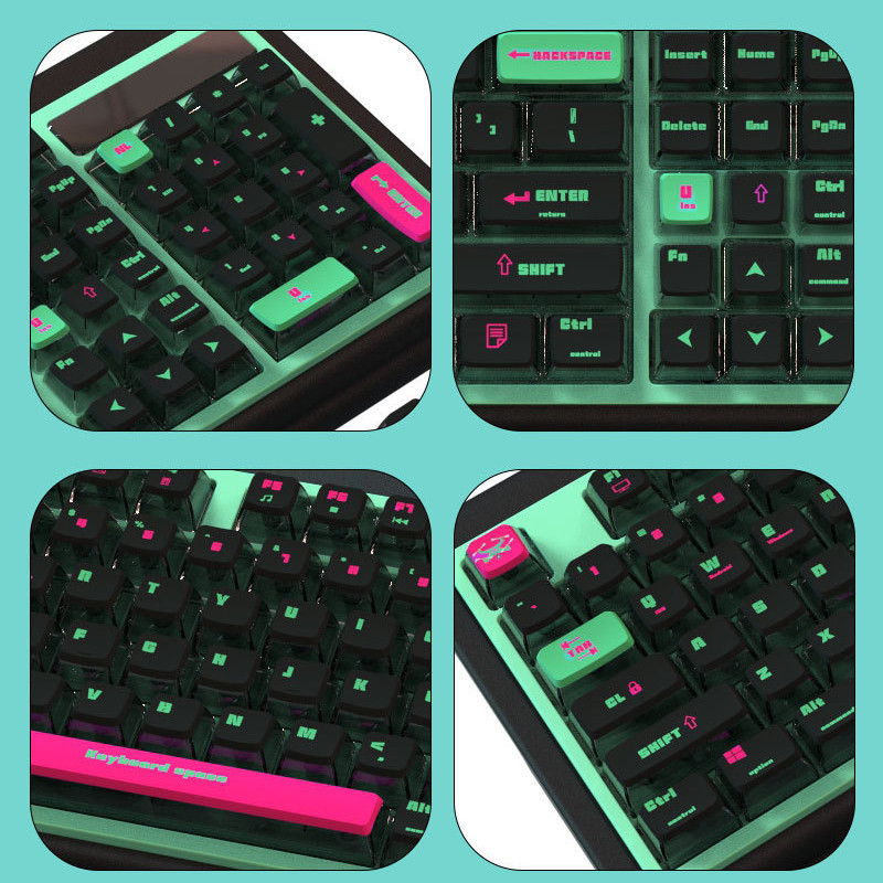 Cyber Future Theme Pudding Translucent Keycaps 116 Keys PBT Dye ...