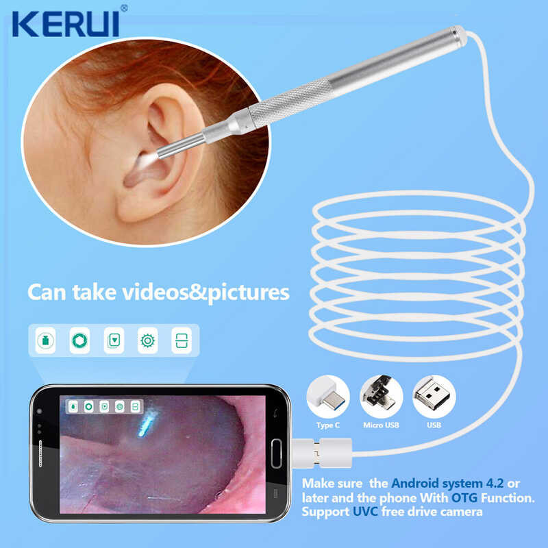 KERUI Mas Maliit Na Lens 480P Mouth Nose Otoscope Inspection Endoscope ...
