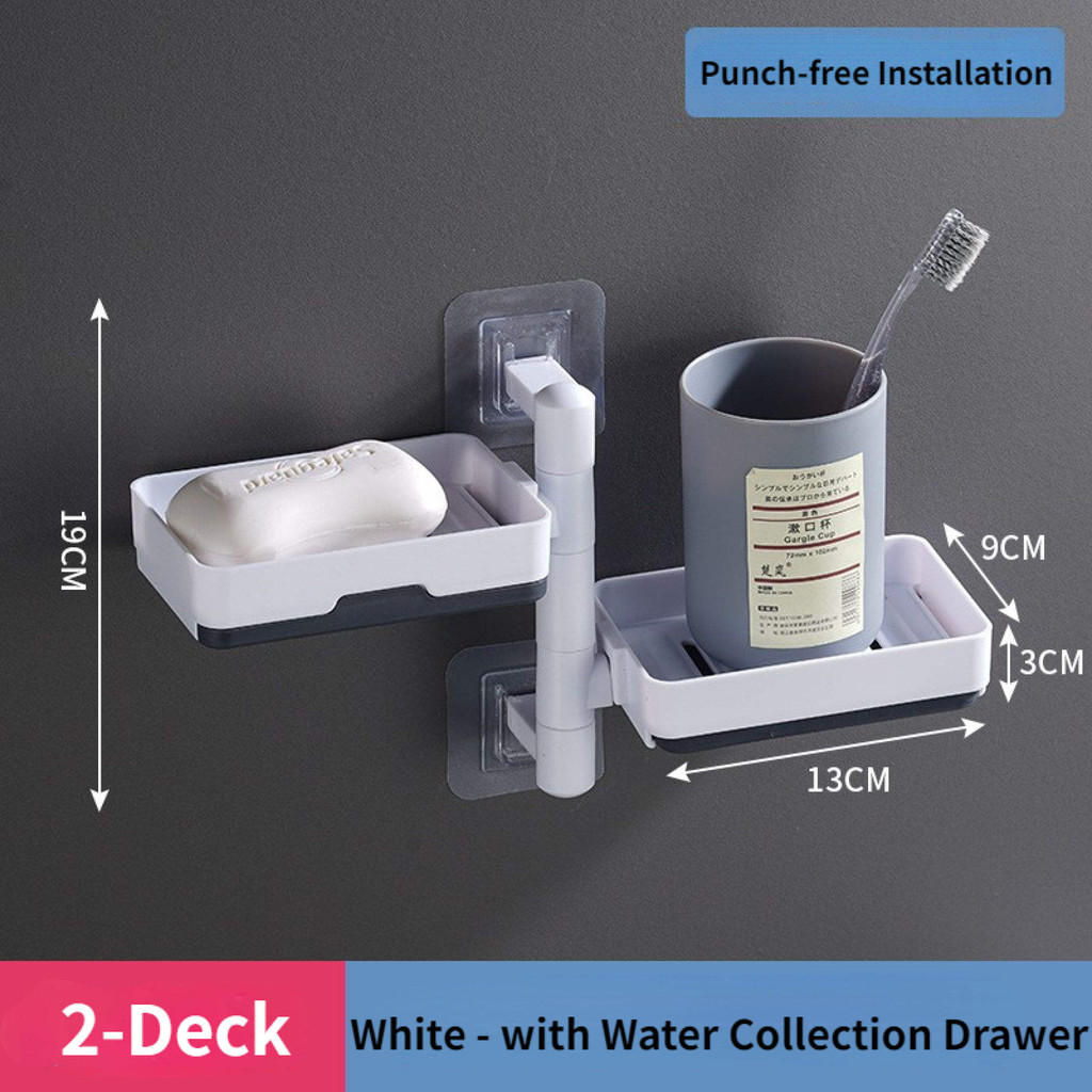 One to four squares Non drilling soap rack wall mounted multi-layer ...