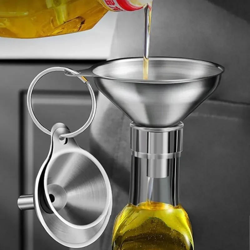 Mini Stainless Steel Kitchen Funnels Set Food Grade Metal Funnels for ...