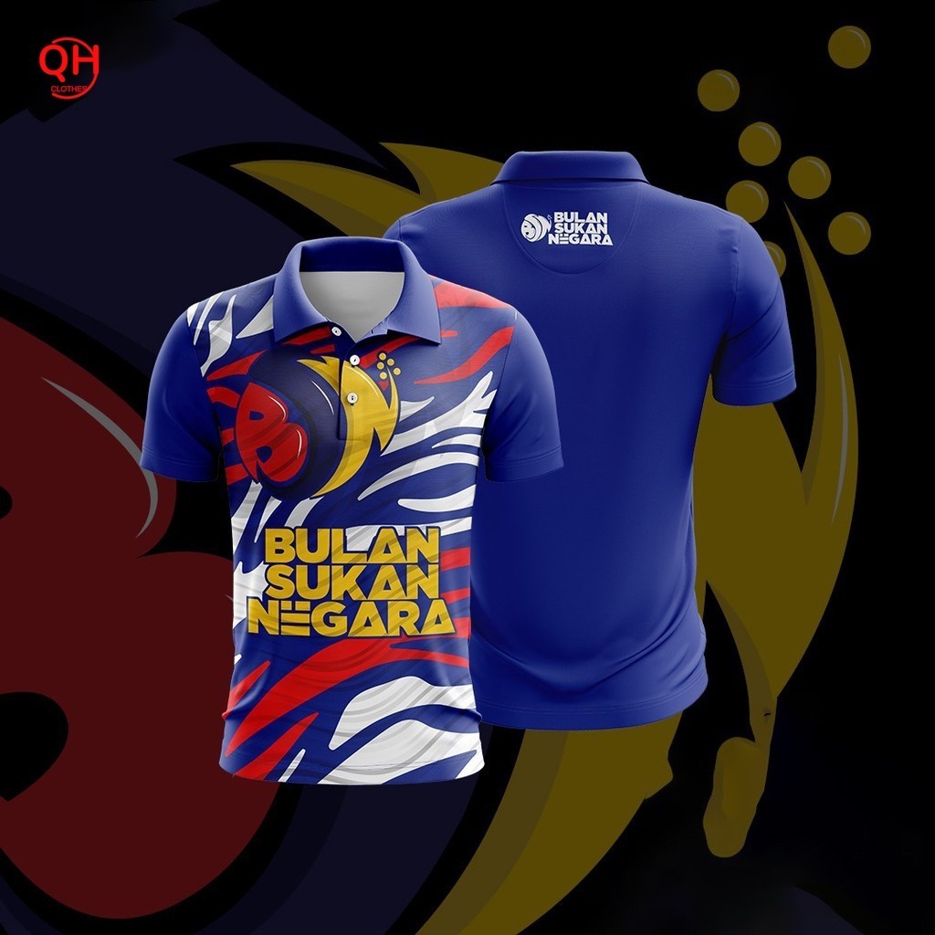 LIMITED EDITIONS!! T-SHIRT BULAN SUKAN NEGARA 2024(COLLAR) | Shopee ...