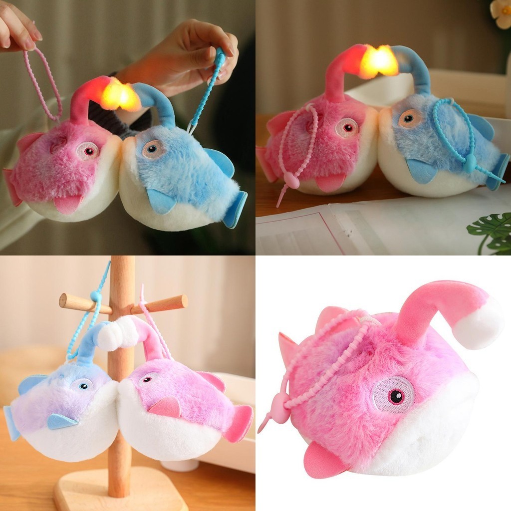 Cute Couple Bobo Angora Fish Plush Toy Glowing Soft Stuffed Animal Gift ...