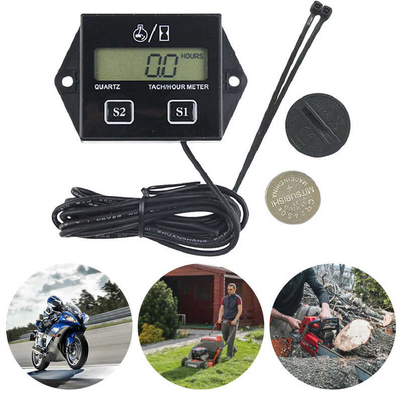 LCD Digital Hour Meter Outboard Motor Lawn Mower Electronic Speed Timer