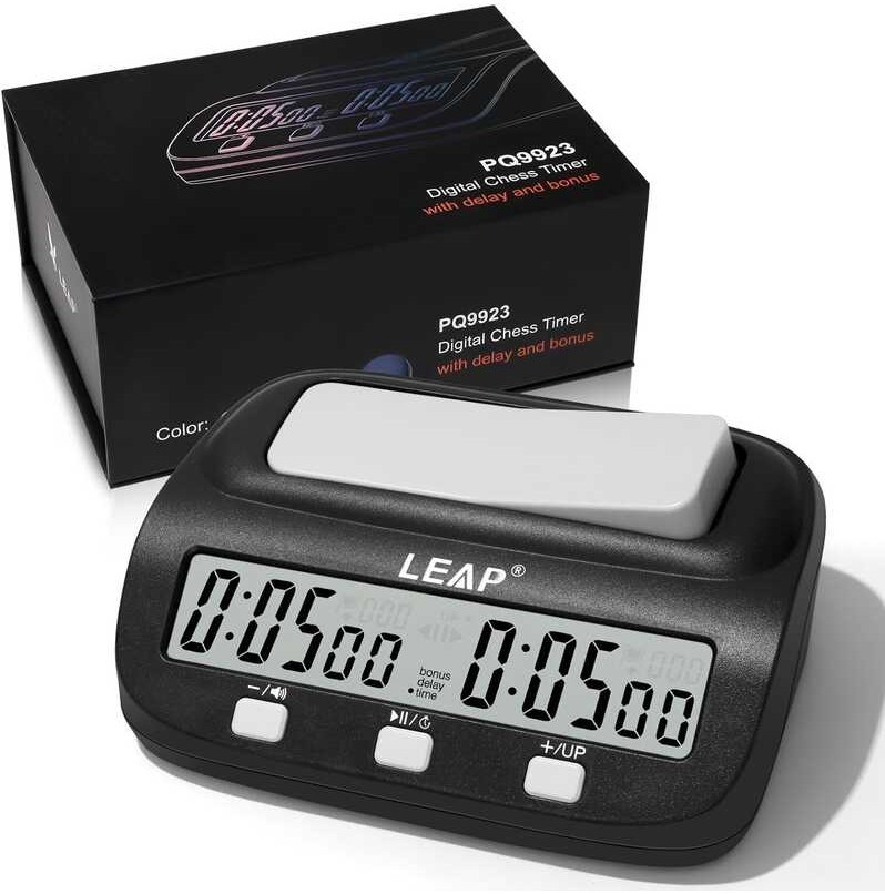 Leap chess clock timer PQ9923 upgraded Bigger screen with move counter
