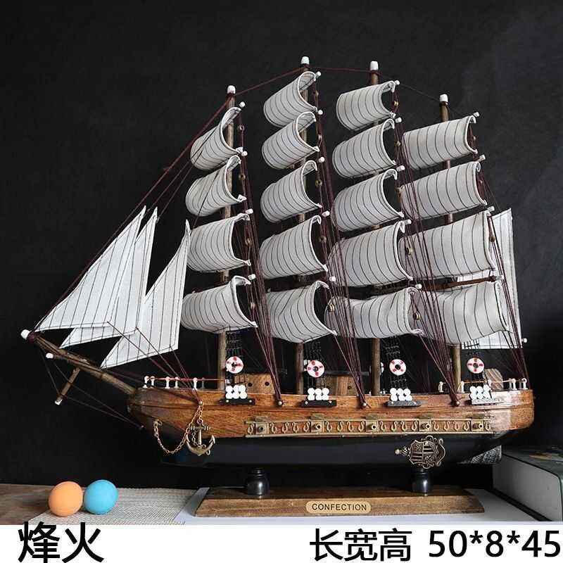 Ins Wind Wooden Smooth Sailing Ship Model Display Wine Cabinet Window ...