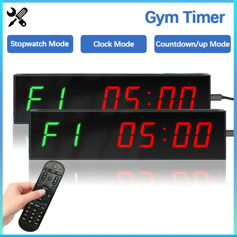 LY Digital Gym Timer Wall Mounted LED Digital Countdown Clock Gym Fiess ...