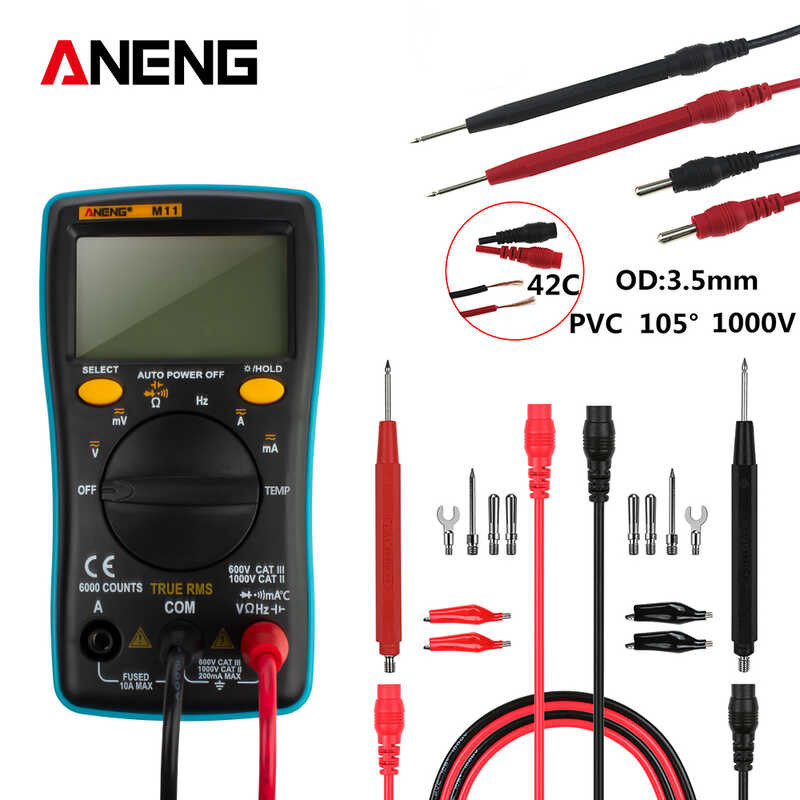 M11 Digital Multimeter Backlight 6000 bilang ACDC Transform Ohm Ammeter ...