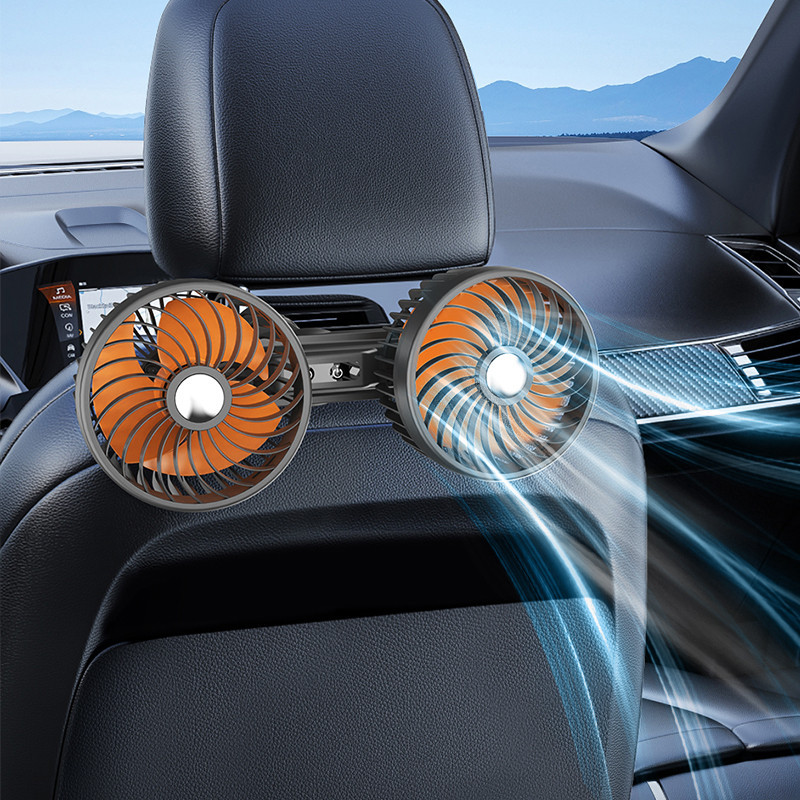OATSBASF Rechargeable Suction Cup Double Head Fan Strong Wind Car ...