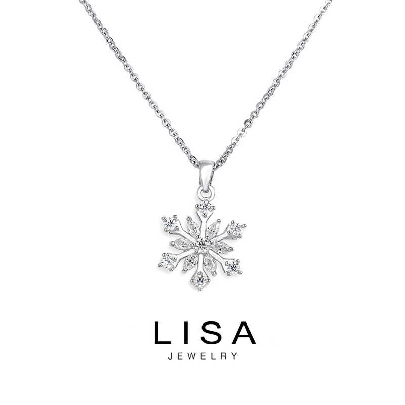 Lisa Sier necklace Princess Frozen Elsa Snowflake White Gold Plated ...