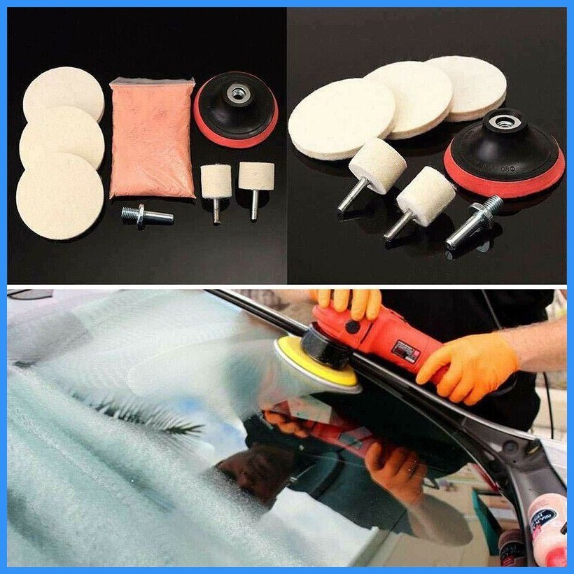 ⭐ 8PCS Cerium Oxide Glass Polishing Kit Windscreen Scratch Remover Felt