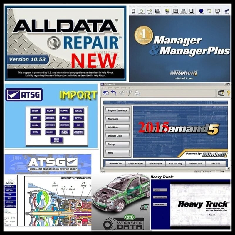 2022 all data Auto Repair software Alldata 10.53 Mit--chell od5 ...
