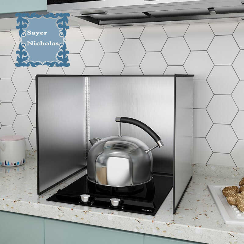 Stainless steel folding kitchen gas stove baffle cooking oil splash