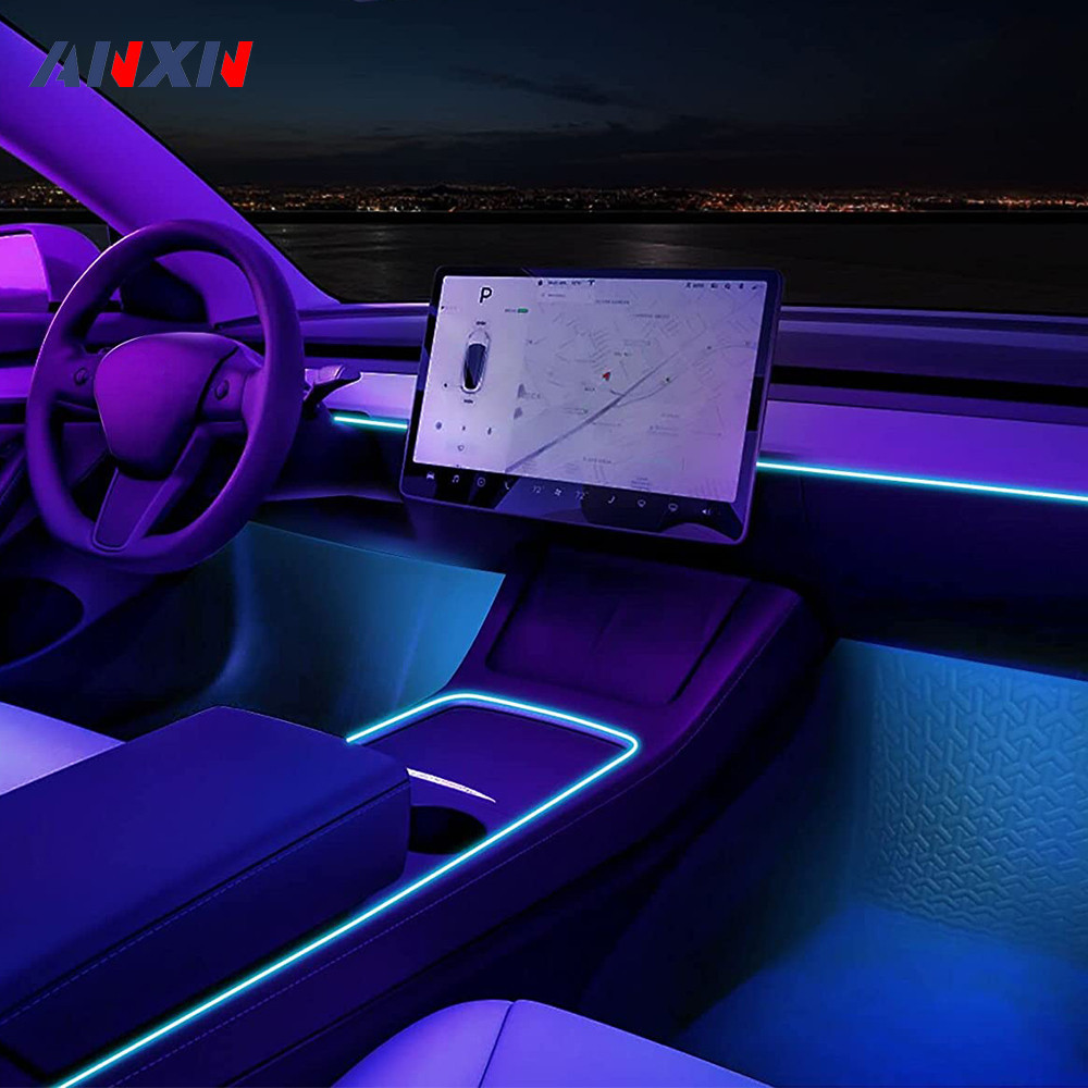 61 Bago Tesla 3 Model Y Center Console Dashboard Foot-Well LED Strip ...