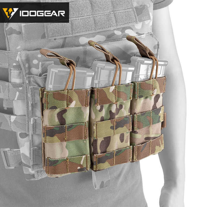 4E IDOGEAR Tactical Triple Magazine Pouch For 556Mm MOLLE PALS Webbing ...