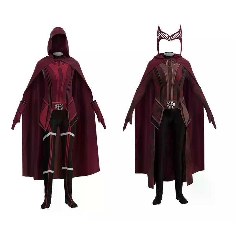 Marvel American Drama Wanda Phantom Crimson Witch Cosplay Costume Wanda ...