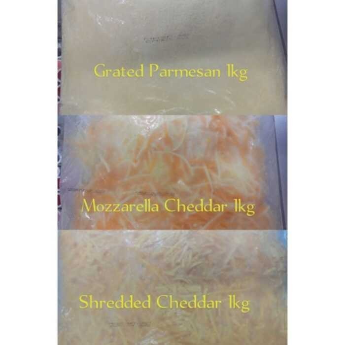 ChizBoy Grated Parmesan , Mozzarella Cheddar , and Shredded Cheddar 1kg