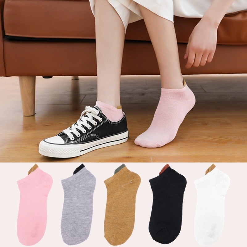 Trendy Versatile Solid Color Non-Slip Mesh Invisible Ankle Socks ...