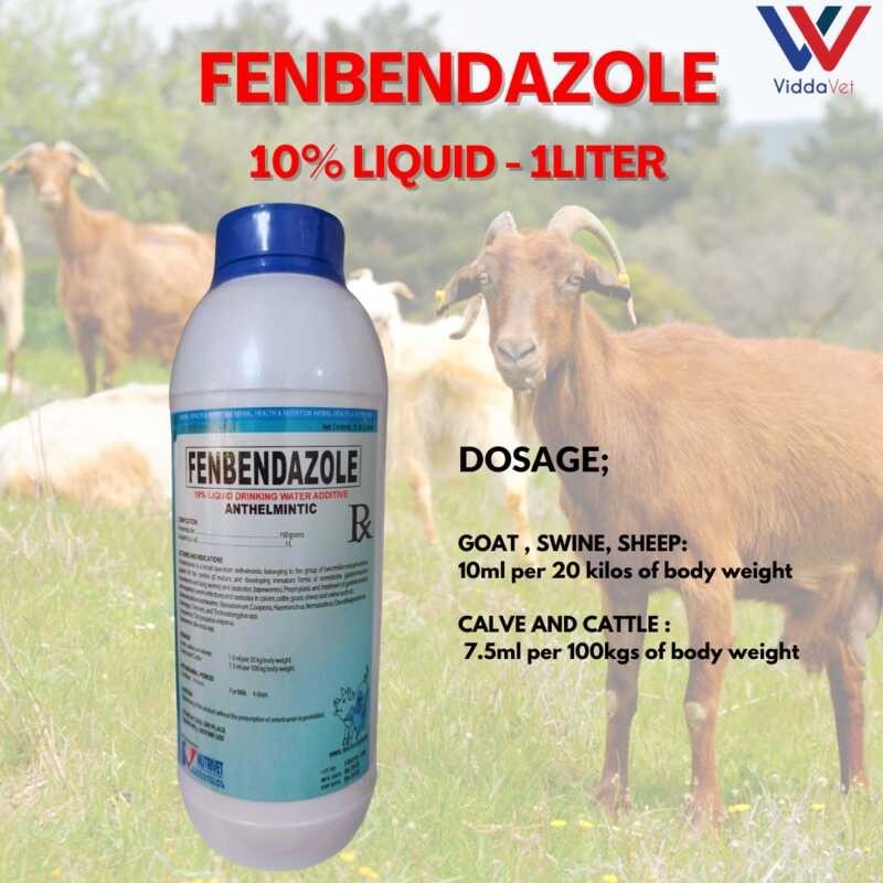 1 liter Fenbendazole 10% Anthelmitic for goat sheep cattle carabao ...