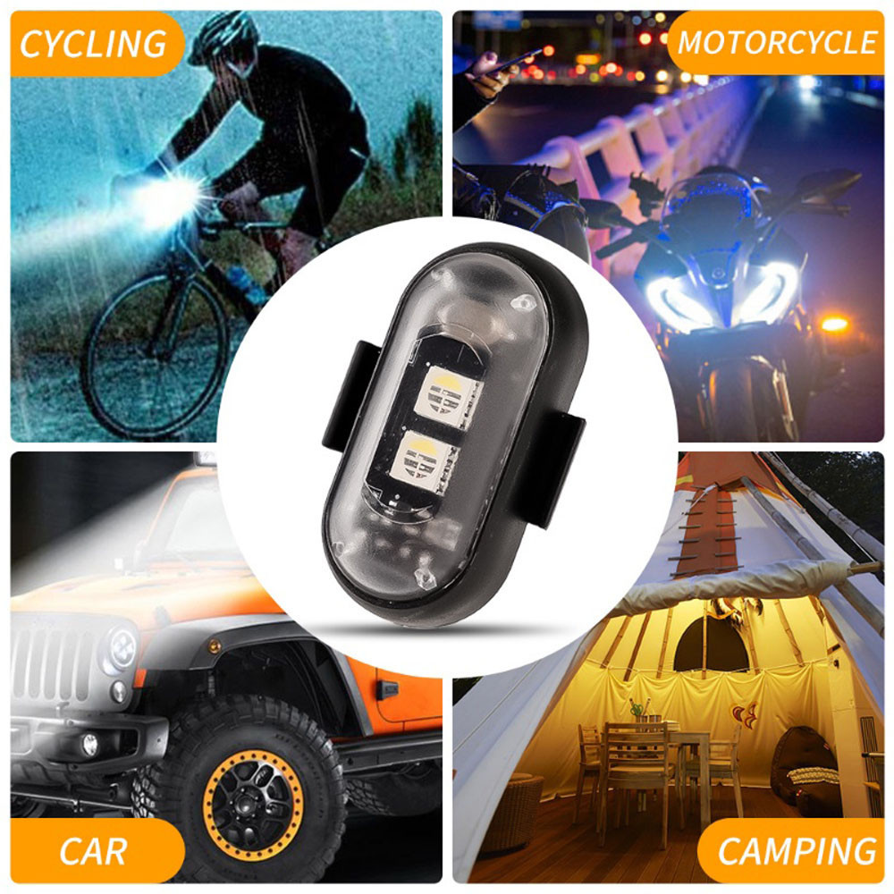 6Pcs Wireless USB Rechargeable Remote Control LED Anti-Collision Safety