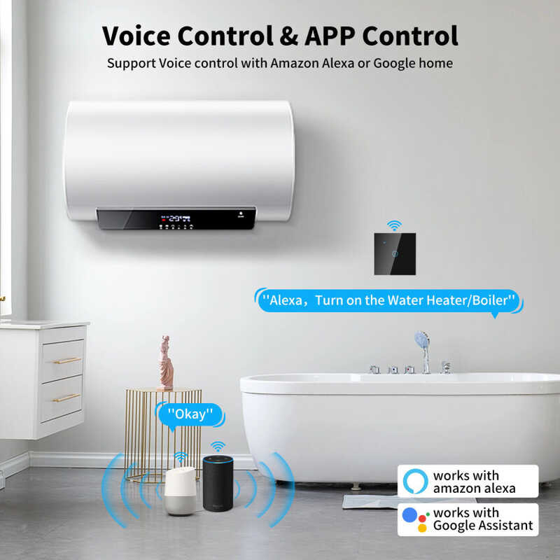 Smart Immersion Heater Timer Switch 2.4Ghz WiFi Water Heater Switch