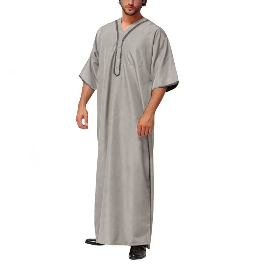 Men Muslim Robe Jubba Dishdash Thob Middle East Arab Robe Islamic ...
