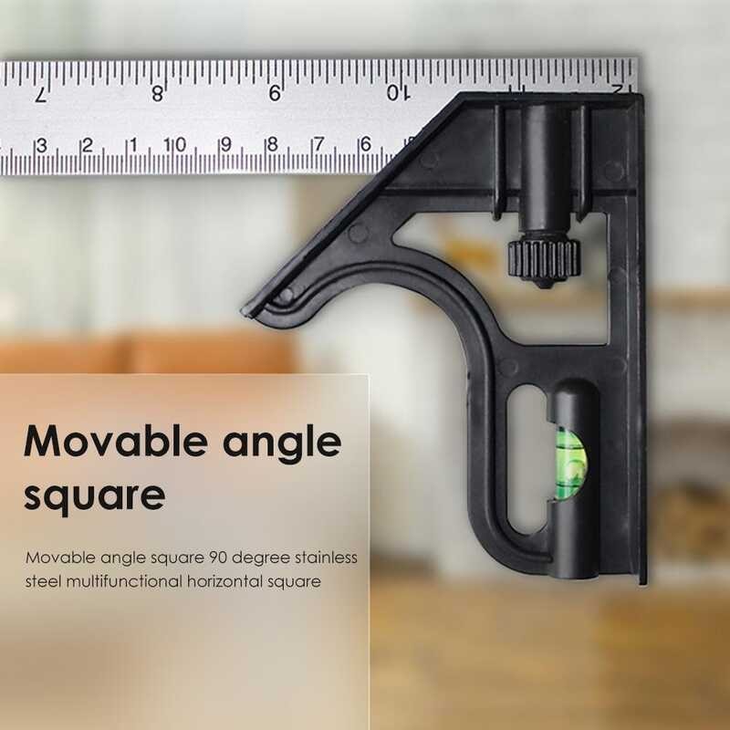 Multi-Function 2 Angle Ruler Protractor Combination Square Steel Ruler ...