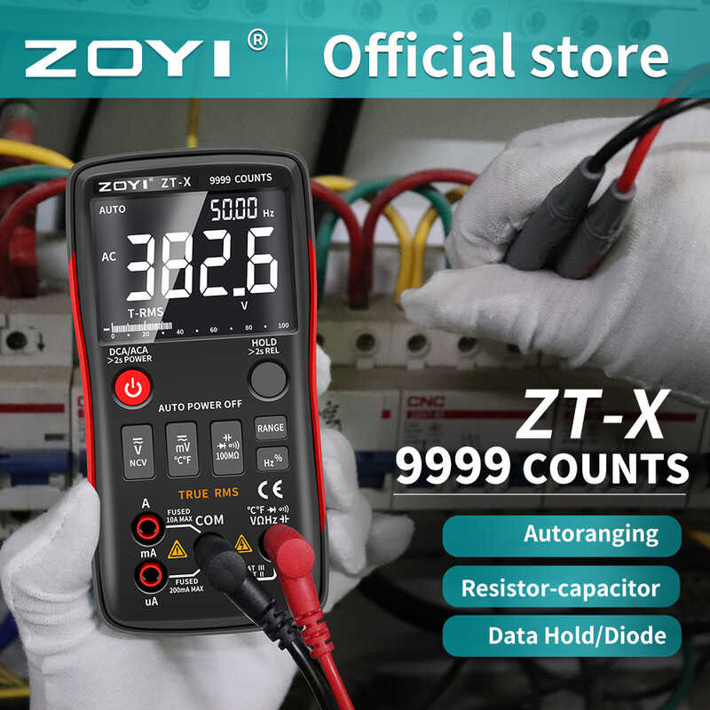 ZOYI ZT-X Digital Multimeter 9999 Counts High-precision Auto Range NCV ...