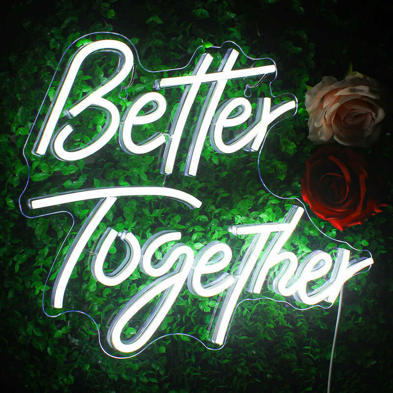 Mas Mahusay Na Sama-Sama Si Neon Sign LED Light Home Art Engagement ...