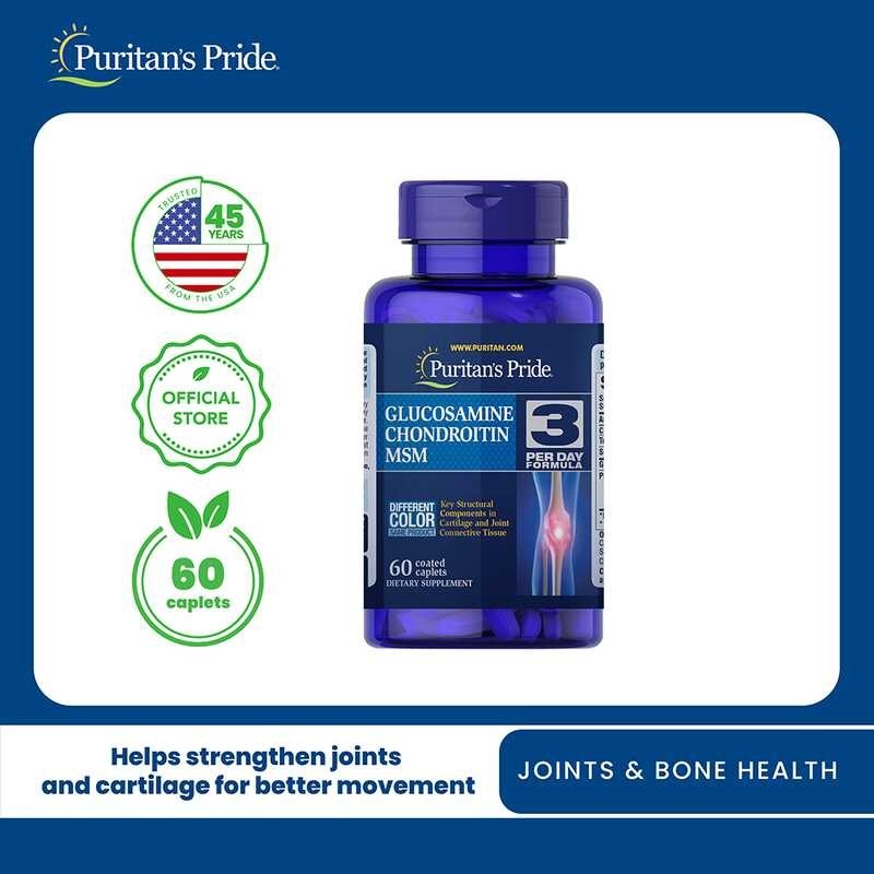 S03 Glucosamine Chondroitin MSM Double Strength 60 caplets Puritan's