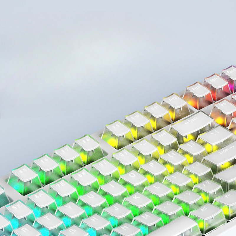 Solid Color PBT Four-Sided Translucent Keycaps 131 Keys Fully ...