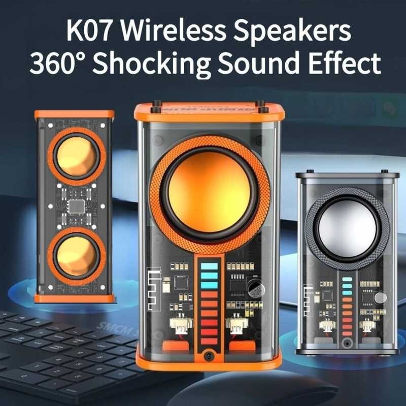 Music Speakers V8/K07 Transparent Mecha Stereo Bluetooth-compatible 5.0 ...