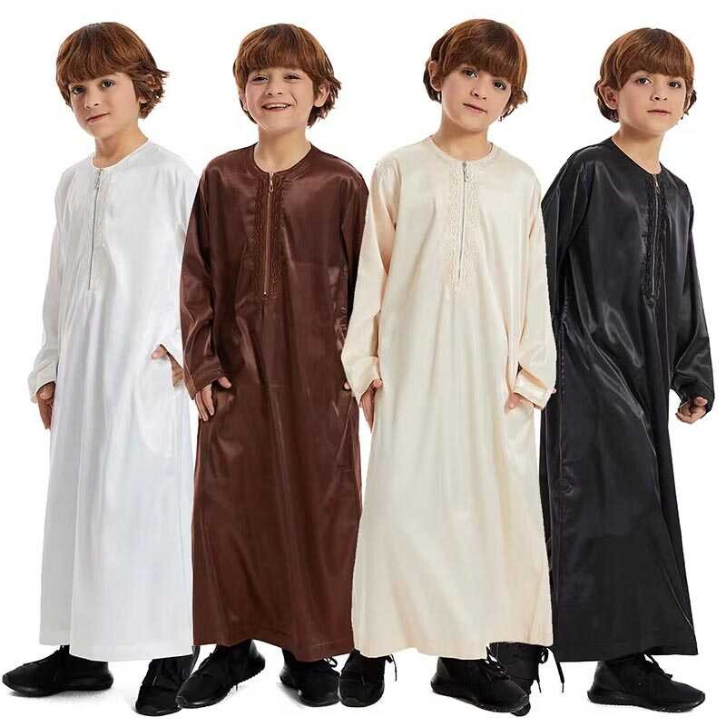 LY Traditional Boy Arabic Thobe Muslim Thobe Long Sleeve Kaftan ...