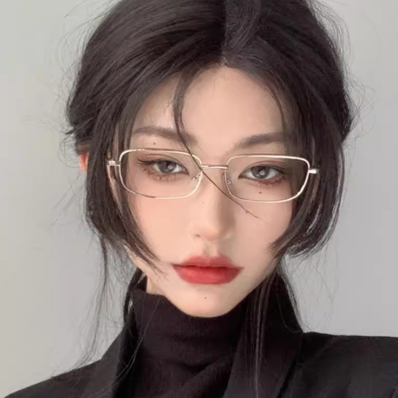 We Flower Korean Idol Style Narrow Rectangle Metal Frame Eyeglasses for ...
