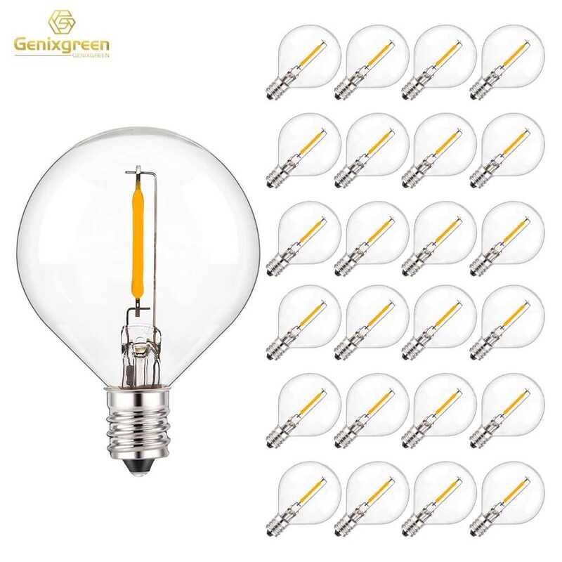 50Pcs G40 LED String Light Replacement Bulbs E12 220V Mini Globe Light ...