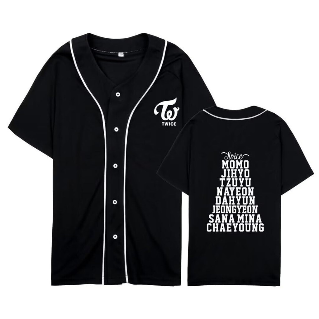 DHSPKN Kpop Twice Baseball Jersey Tzuyu Mina Momo Sana V Neck Hip-Hop T ...