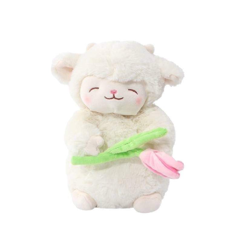 Miniso Sheep Miemie Series Standing Cherry Blossom Sheep Wool Plush Toy ...