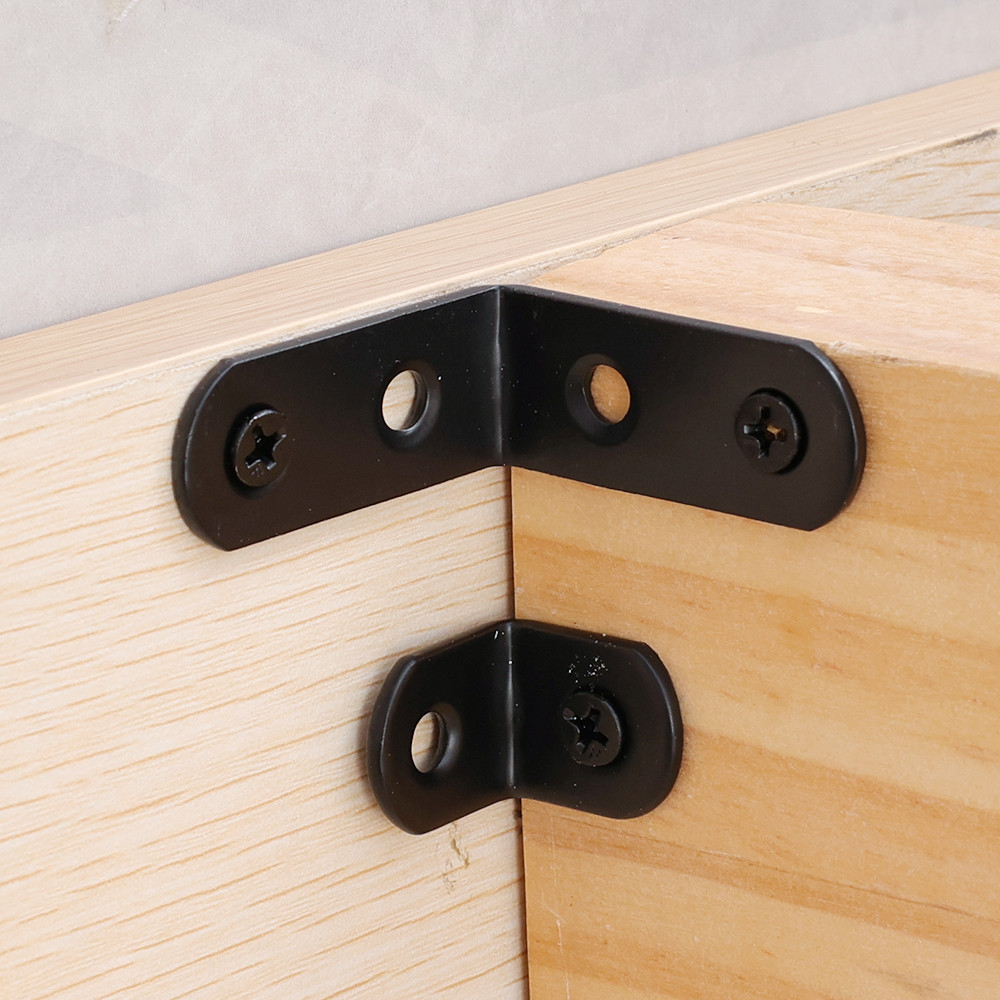 10 Pcs Furniture Cabinets Chairs Drawers Fixing Connector Black L ...