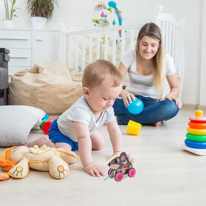 LY ♛ Pull Toys For Toddler Animal Shaped Push Pull Walking-Learning Toy ...