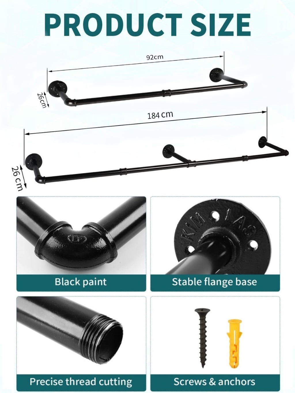 Heavy Duty Wall Mounted Hanger Rack Drying Rack Multifunctional Iron ...