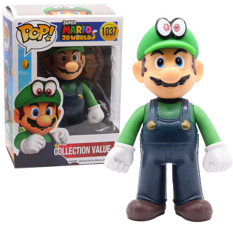 FUNKO POP Super Mario Bros Anime Figure Toys Dolls Model Set Luigi ...