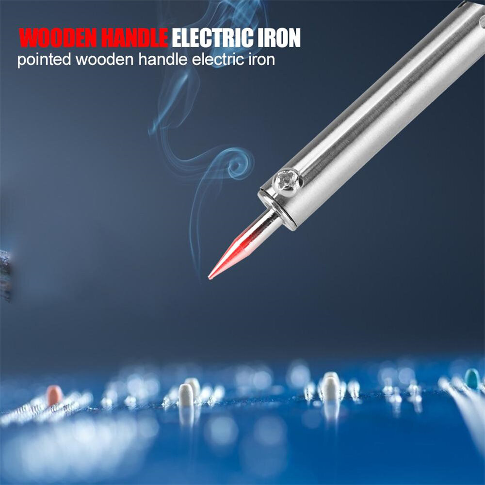 220V-240V AC 100W Wood Handle Electric Soldering Iron Hand Tool Set ...