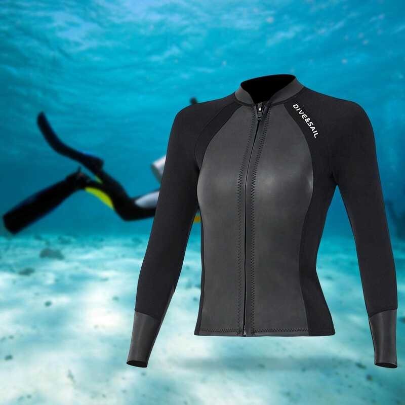 2mm Neoprene Wetsuit Top - Long Sleeve Thermal Jacket For Diving & Surfing