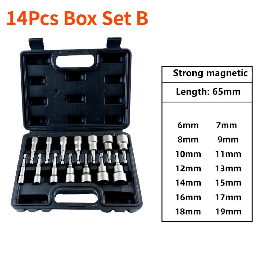 Krachtige 65mm Socket Sleeve Nozzles Nut Driver Set 6-19mm Power Drills ...