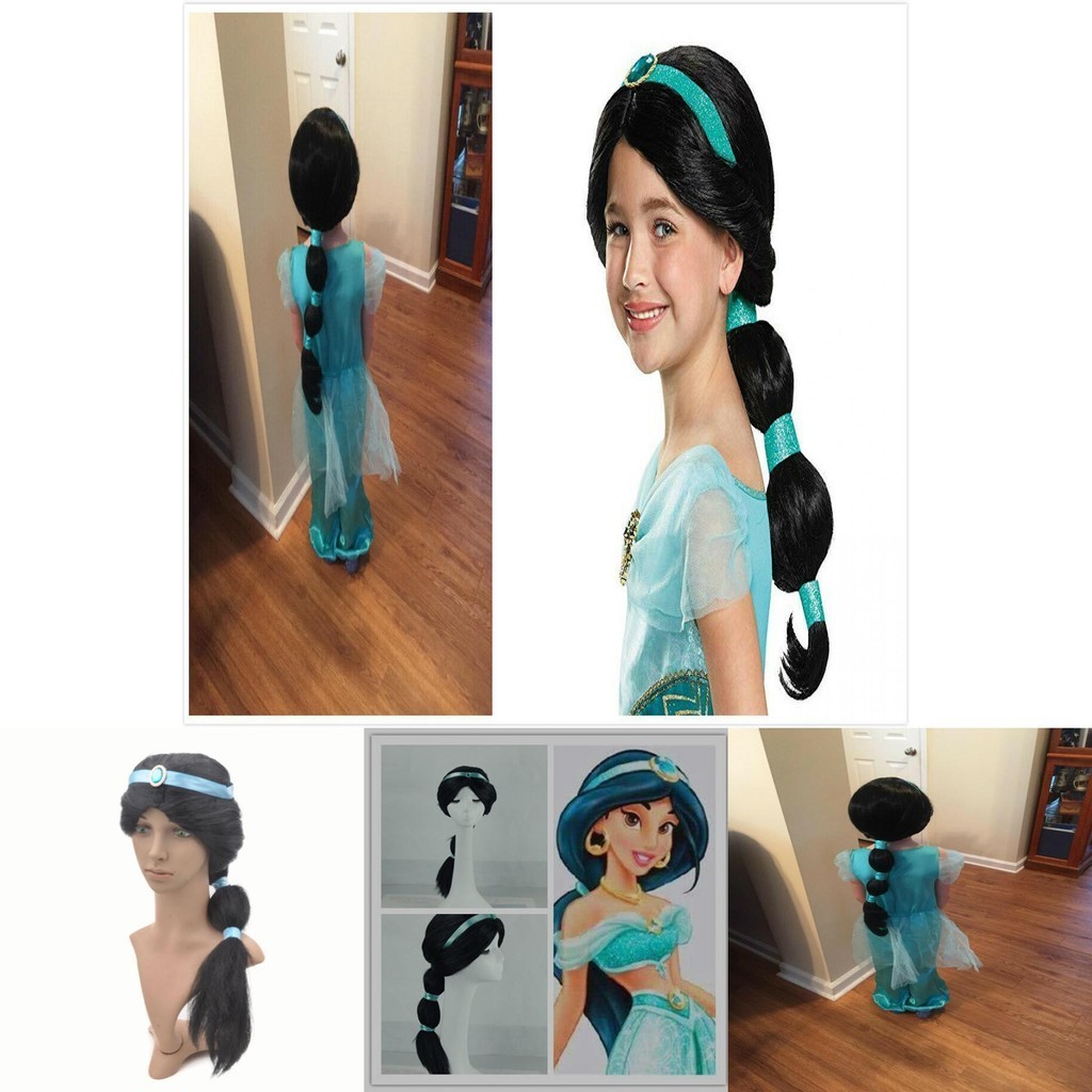 Wig Kids Aladdin Jasmine Princess Wig Arabian Diss Princess Cos Wig ...